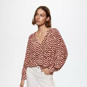 Mango Bicolour Print Blouse